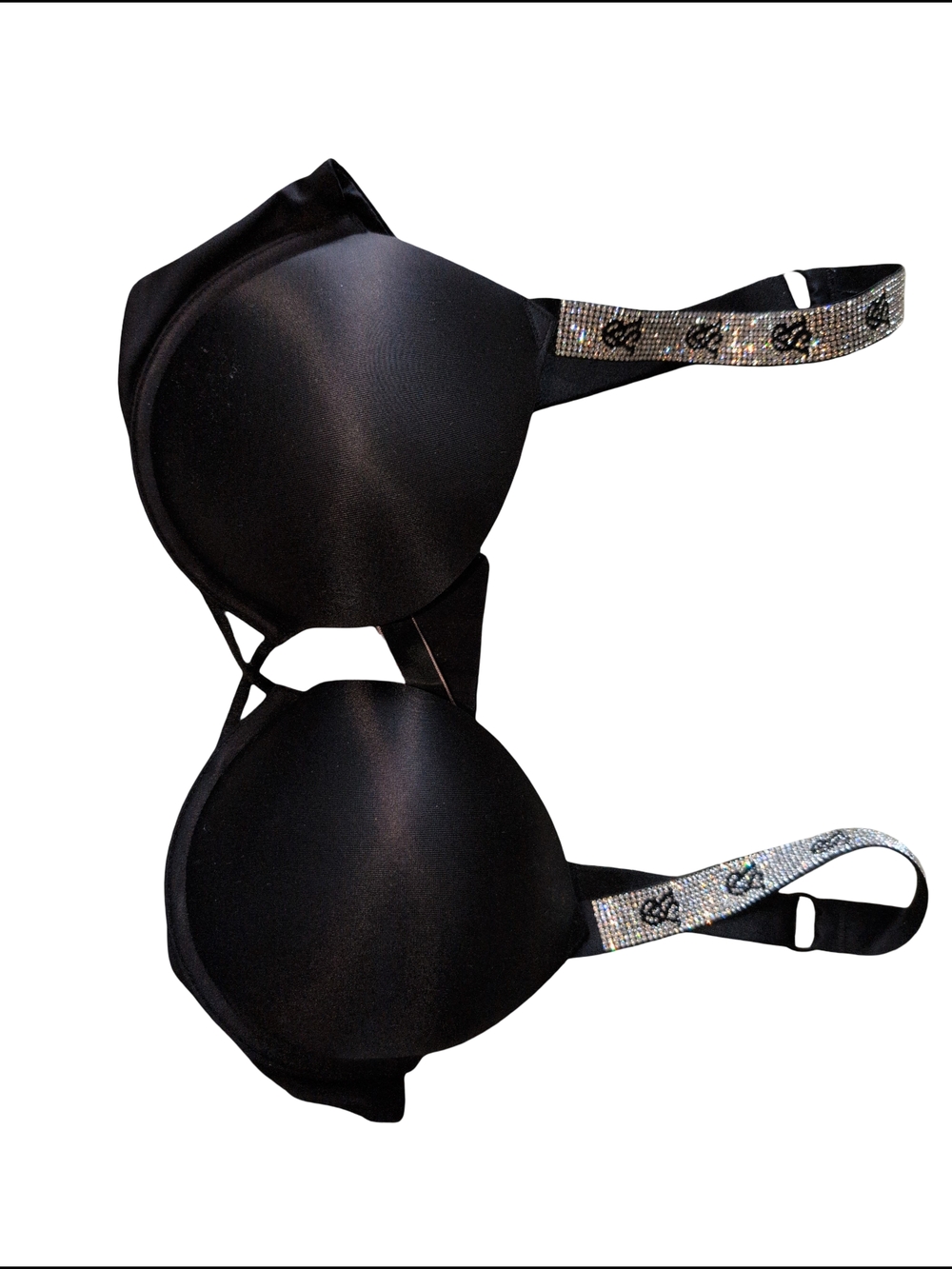 Victoria's Secret Black Bombshell Plunge Bra with Pink Logo Trim